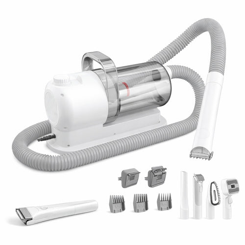 MicroData 2.5L Pet Grooming Vacuum Kit with Electric Push Combs & Brushes for Cats & Dogs | 2-in-1 Deshedding & Suction