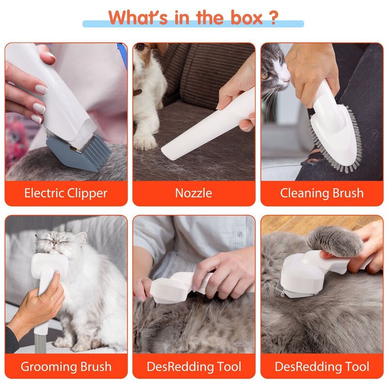 MicroData 2.5L Pet Grooming Vacuum Kit with Electric Push Combs & Brushes for Cats & Dogs | 2-in-1 Deshedding & Suction