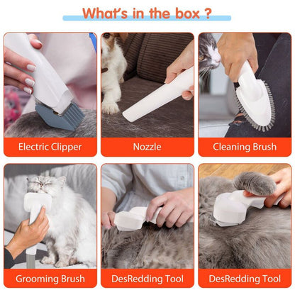 MicroData 2.5L Pet Grooming Vacuum Kit with Electric Push Combs & Brushes for Cats & Dogs | 2-in-1 Deshedding & Suction