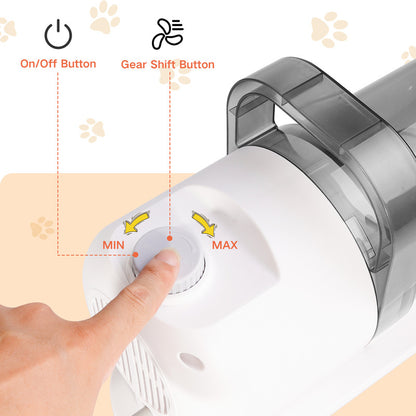 MicroData 2.5L Pet Grooming Vacuum Kit with Electric Push Combs & Brushes for Cats & Dogs | 2-in-1 Deshedding & Suction